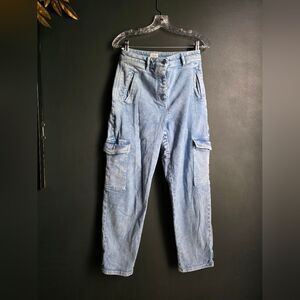 Aritzia Wilfred Free Modern Cargo Pant Acid High Rise Utility Button Fly Sz 6